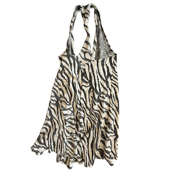 Pyramid Collection Zebra Print Sleeveless Open Front Vest T-Back Women’s Large - Picture 2 of 4
